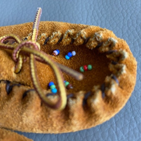 Hiawatha by Bastien toddler children kids moccasins 6 copper brown suede - Picture 5 of 14